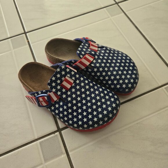 Birkenstock Birkis American Flag Patriotic Boston Clogs 13 - Picture 1 of 5